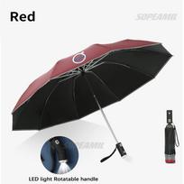 Volvo XC40 XC60 XC70 XC90 C30 S40 S60 S80 S90 V40 V50 V60 V70 Car Automatic Folding Led Light Umbrella Sun Protection Sunshade raudona