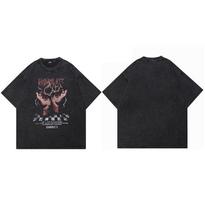 Hip Hop Streetwear Retro Washed Black TShirt Manipulator Vintage Graphic Shirt Cotton Unisex Tshirt Men Tops Tees Hipster S