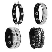 1Pc Punk Goth Rock Cuspidal Spikes Rivet Cone Stud Leather Cuff Bracelet For Men Hip Hop Women Chunky Wristband Pulseras Jewelry