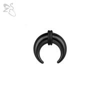 ZS 1PC Gold Color Septum Ring Spike Stainless Steel Nose Piercing 00G/0G/2G/4G/6G/12G Large Gauge Internal Threaded Ear Expander 5x12mm juoda