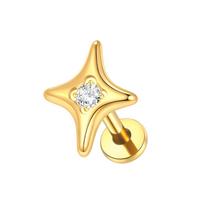 1Pc/5Pcs Titanium Star Ear Tragus Cartilage Helix Daith Piercing Lip Stud Earrings for Women Internal Thread Body Piercing 16G 1PC