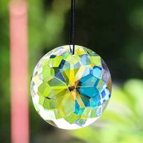 Round Shape Mandala Suncatcher Hanging Design DIY Crafts Crystal Prism Pendant Clear Crystal Glass Prism Sun Catchers