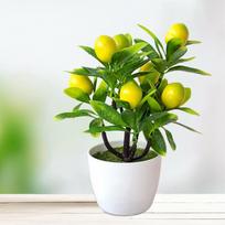 18 CM dirbtiniai vaisiai, citrina imituotas bonsai, namų puošmena vazoninis augalas Svetainės papuošalas netikras medis