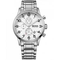 Hugo Boss 1512445 Aeroliner Chronograph vyriškas laikrodis 44 mm sidabras