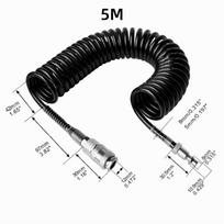 Steel + PU Coiled Air Hose Multiple Size Pressure Resistant Air Compressor Coil Hose Solid Brass Coupler Coiled