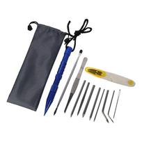 Stainless Steel Paracord Fid Set Silver Dark Blue Marlinspike Set Aluminum Alloy Knotter Tools Leather Tools