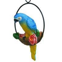 Parrot Ornament with Ring Exquisite Colorfast Hanging Summer Parrot Bird Pendant Garden Decoration