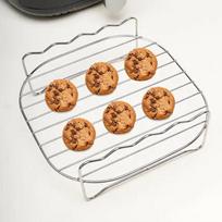 Air Electric Fryer Accessories Stainless Steel Double Layer Grill Rack With 4 Roast Meat Picks Steam Rack Air Fryer Rack KTY sidabras