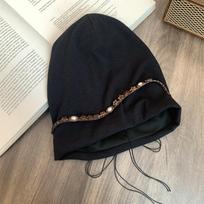 Retro Vintage Y2k Baggy Cap Ethnic Style Boho Beanies Cap Star Fringed Versatile Pullover Hats Women juoda