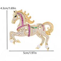 Elite Rhinestone Zodiac Horse Brooch; Metal Pony Pins as Lavish Attire Adornments and Ideal New Year Gifts for Women.