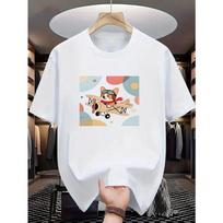 European sizes Men'S T-Shirt Featuring a Flying Corgi Cartoon Design, Short-Sleeved with an Airplane Motif, Stylish Print Tee for Casual Everyday Wear S balta