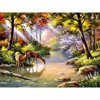 5D DIY Diamond Painting Animals Deer Cross Stitch Kit Full Drill Square Embroidery Mosaic Art Picture Crafts Home Decoration Full Round 20x30CM