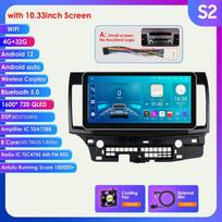 Carplay Android 12 automobilio radijas, skirtas Mitsubishi Lancer 2 2007–2012 m. daugialypės terpės vaizdo grotuvas 2 Din WIFI navigacija GPS intelektuali 4G-LTE ekrano stereofoninė įranga S2 8Core 4G 32G