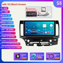 Carplay Android 12 automobilio radijas, skirtas Mitsubishi Lancer 2 2007–2012 m. daugialypės terpės vaizdo grotuvas 2 Din WIFI navigacija GPS intelektuali 4G-LTE ekrano stereofoninė įranga S8 8Core 8G 128G AI