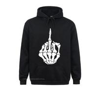 Nauji Vidurinio piršto skeletas Ranka Juokingi kaukolės megztiniai megztiniai megztiniai Unisex megztiniai ilgomis rankovėmis Darbo dienos sportiniai drabužiai 2XL black