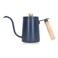 Coffee Pour Over Kettle 600ml 304 Stainless Steel Gooseneck Spout Wood Handle Gooseneck Kettle for L mėlyna