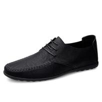 Odiniai vyriški batai Madingi formalūs vyriški batai Mokasinai Itališki Kvėpuojantys vyriški vairavimo batai Juodi Didelio dydžio Zapatos Para Hombres 38 juoda