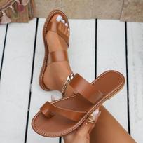Fashion Women Minimalist Thong Sandals New Fashion Flat Sandals Summer Outdoor Beach Vacation Leisure Woman Shoes Zapatillas Mujer 36 ruda