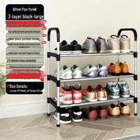 Sturdy Four-Tier Iron Pipe Shoe Rack for Doorway or Dormitory