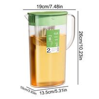 2L Large Water Pitcher With Handle And Lid Heat Resisttant Cold Hot Kettle Large-capacity Tea Pitcher Water Juice Jug Ice Drink 2L žalia