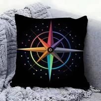 Nautical Compas Pillowcase Toon Gift Cushion Cover Bedroom Home Sofa Chair Seat Decor Pillow Case 12x12Inch