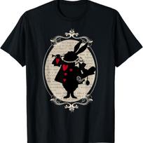 Alice In Wonderland White Rabbit Vintage Book T Shirt Design T-Shirt S juoda