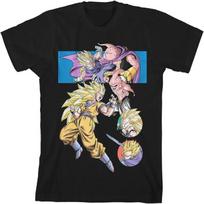 Dragon Ball Z Majin Buu Vs Gohan Goku Trunks And Vegeta Youth Black T-shirt S juoda