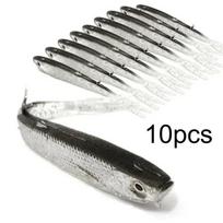10 vnt. Minkštas žuvies masalas, silikoninis masalas, 7,5 cm, skirtas Fishing Shad Swimbait vobleriams dirbtiniai reikmenys Minkštas muselines žvejybos masalas