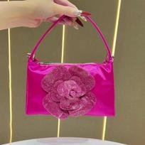 Handbag, Dinner Bag, Fashionable and Simple Crossbody Bag, Single-shoulder Women's Bag, Evening Dress Bag rožinė raudona spalva