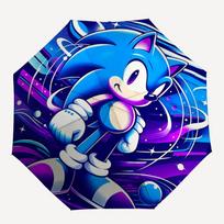 1PC Sonic the Hedgehog, Sonic Artwork Automatic Open/Close, 8-Rib Durable Frame Compact Travel Umbrella for Men & Women S1222076
