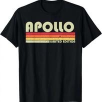 APOLLO Gift Name Personalized Funny Retro Vintage Birthday T-Shirt S juoda