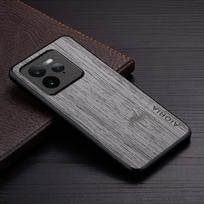 Case for Realme GT 7 7T Pro funda bamboo wood pattern Leather phone cover Luxury coque for Oppo realme GT 7 Pro case capa Realme GT 7T šviesiai pilka spalva