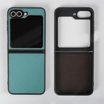 Prabangus natūralios odos dėklas Samsung Galaxy Z Flip6, dėklai Galaxy Z Flip 6 telefono dėklui, lyči rašto karvės odos Coque apvalkalas Samsung Z Flip6