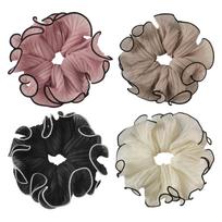 4PCS Elastic Headband French Vintage Chiffon Scrunchies Scrunchy Large Intestine Hair Rings Girls Hair styling Accessories