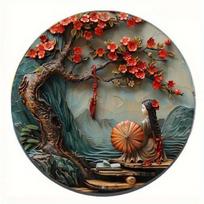 2D plokščias 20*20 cm, apvalus medinis sienos dekoratyvinis ženklas, dovanėlė įėjimo dekorui, ornamentai kambariui, balkonui, langui, barui, kavinei, klubui, namams, kambario sienų dekoras. 20X20cm