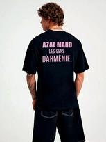 Juodi sportiniai Azat Mard spaudinio marškinėliai S