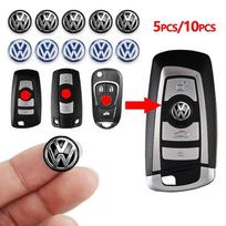 2/5/10 vnt. 14 mm automobilio rakto emblemos lipdukai Automobilio valdymo rakto logotipas Volkswagen VW Golf 4 5 Tiguan Jetta Transporter Passat T5 Polo 2Pcs juoda