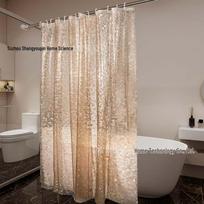 PEVA Waterproof Mold-Proof Shower Curtain Set with No-Drill Telescopic Rod for Wet and Dry Separation in Bathroom Single Curtain 80x180, with Rings