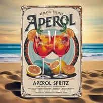 Vintažinis metalinis Aperol kokteilio ženklas sienai, barui, kavinei, atsparus vandeniui