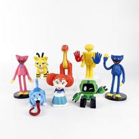 8 dalių Poppy Playtime veikėjų rinkinys Huggy Wuggy Kissy Missy CatNap Automobilio modelis Žaislai Stalo dekoracijos Tinka siaubo žaidimų veiksmo ir žaislinių figūrėlių kolekcionieriams 5-10cm