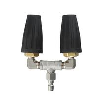 360° Besisukanti Dvigubo Turbo Antgalio Aukšto Slėgio Plovimo Įrenginio 1/4  Greitoji Jungtis 2.0 Anga Dvigubo Turbo Antgalis 4000 PSI Nerūdijantis Plienas juoda