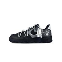 Nike Air Force 1 Gray Track 2.0 Abrasion Resistant Low top Skateboard Shoes Unisex Black HM9483-001(Team619-2.0) 41