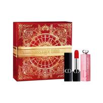 DIOR Lipstick Blue Gold Lipstick #999 3.5g + Charming Lip Balm #001 3.2g mėlyna