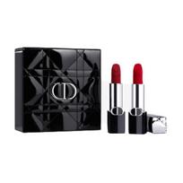 DIOR Lipstick Vibrant Blue and Gold Double Pack Cannage Pattern Leather Gift Box Makeup Set Velvet Smooth Hold Makeup Easy to Color Matte High Quality mėlyna