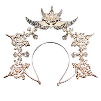 Double Layer Cosplay Angel Wing Headband Festival Hair Hoop Halloween Shows Punk Headpiece New Year Cosplay Unisex