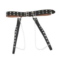 JK PU Leather Belt Hip Hop Skirt Belt Adjustable Women Waist Belt  Girls juoda