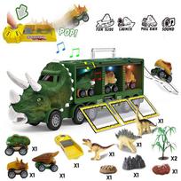 Dinozaurų Transportavimo Žaislinis Sunkvežimis Traukiamieji Transporto Priemonės Dino Konteineris Sandėliavimo Automobilio Modelis Apšvietimas Muzika Vaikams Berniukams Vaikų Gimtadienio Dovana