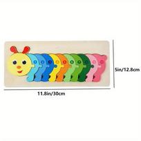 Montessori Wooden Colorful Animal 3D Puzzle for Developing Motor Skills and Cognitive Abilities, Childrens Early Learning Toys