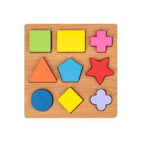 Wooden Puzzle Montessori 3D Geometric Kids Shapes Board Preschool Learning Educational Game Color Cognition Toy for Children