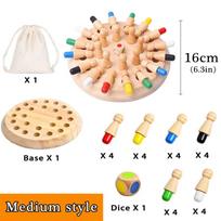 Wooden Memory Match Stick Chess Color Game Board Puzzles Montessori Educational Toy Cognitive Ability Learning Toys For Children juoda